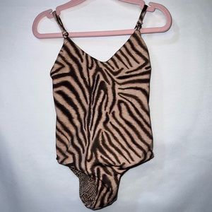 ACACIA HONEY little girls one piece swimsuit size Medium 3-4 in Zebra print